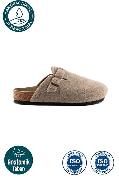 Roy Jones Γυναικεία σόλα από φελλό Felted Comfort Μοντέλο Winter Closed Front Felt Model Sabo Καθημερινές άνετες παντόφλες εσωτερικού χώρου