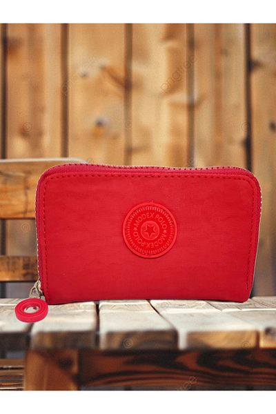 FuryaTedarik Women's Crinkle Fabric Zippered Stylish Sports Wallet