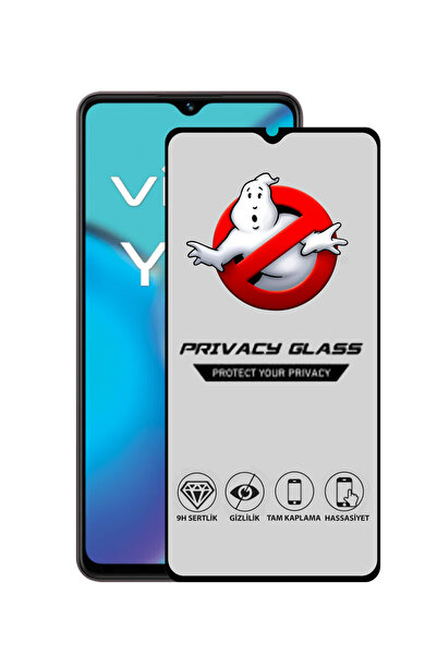 corcishop Vivo Y27 زجاج واقي شاشة مقوى بتغطية كاملة للخصوصية