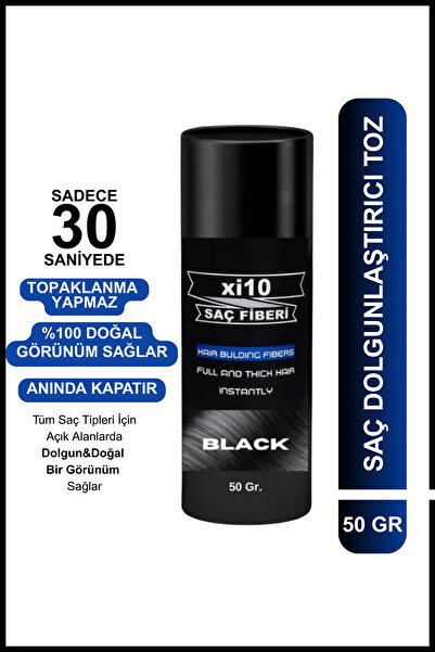 xi10 Saç Dolgunlaştırıcı Siyah Saç Tozu 50 Gr. Black Hair Fiber Topik