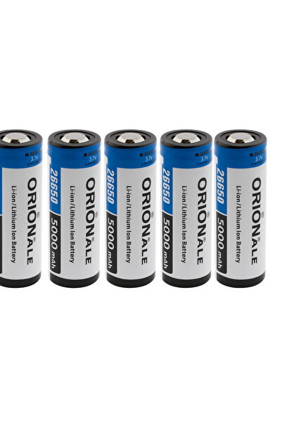 Orion 5 Adet Orion 26650 3.7V 5000mAh Şarj Edilebilir Li-ion Pil