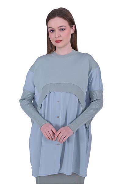 Invee 6883 نسيج/تريكو تونيك نعناعي