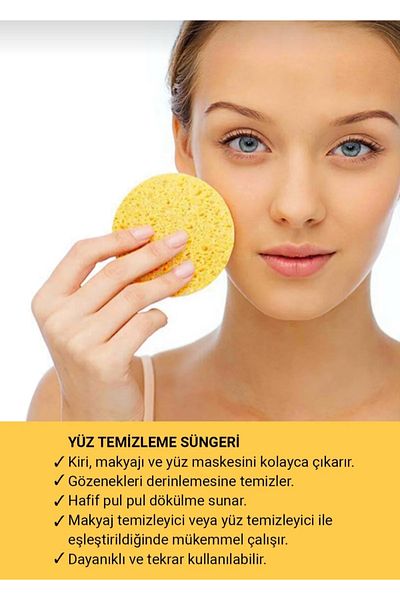 Nano Absolute Facial Cleansing Sponge Set of 10 Cellulose Skin Care Makeup Remover Sponge Pad