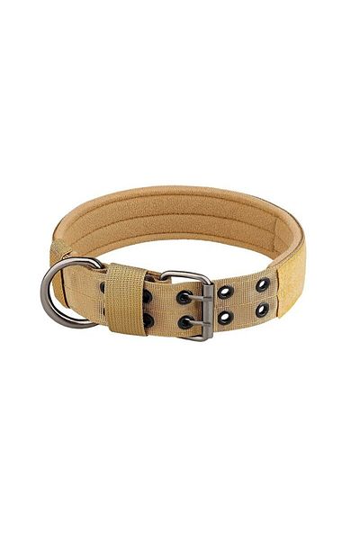 Choice Xl Khaki 1pc Medium To Large Nylon Tactical Pet Dog Collar - Adjustable And Durable, Suitable For Me