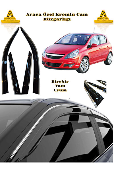 Autovia Opel Corsa D 2007-2014 Kromlu Cam Rüzgarlığı 4lü