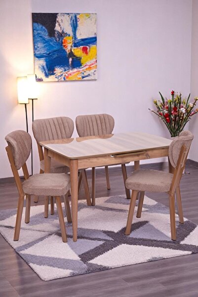 Erezogulları Mobilya Venüs Elma Otomatik Açılır Masa Sandalye Takımı 80x120