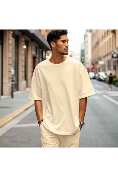 THE WHITE Men's Comfortable Plus Size T-Shirt