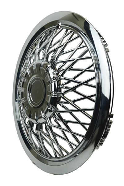 Cartex Telli 14" İnç Jant Kapağı Kırılmaz ABS Krom Paslanmaz 4'lü (TAKIM OLARAK)