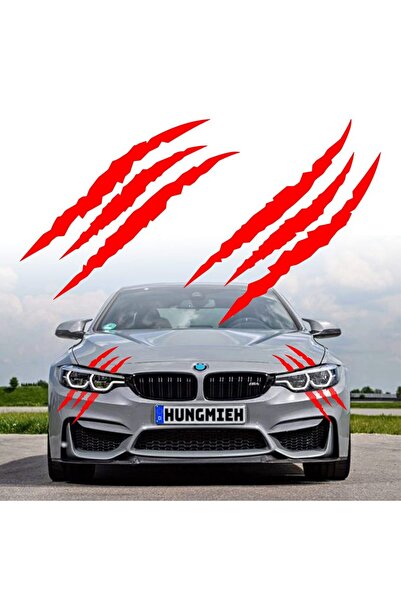 Choice ملصق غطاء محرك السيارة بتصميم مخلب الوحش الأحمر، ملصقات عاكسة مبتكرة، ...