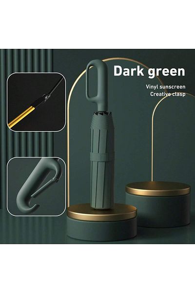 Choice Metal-fiber Composite 10k 21huangxianankoumolv 1 Handle Fully Automatic Folding Umbrella With Buckle