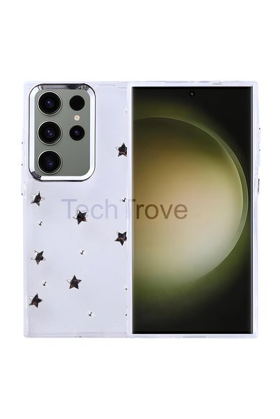 TechTrove حافظة سامسونج جالاكسي S25 الترا بنمط منقوش وشفاف لامع A+ غطاء عالي ...