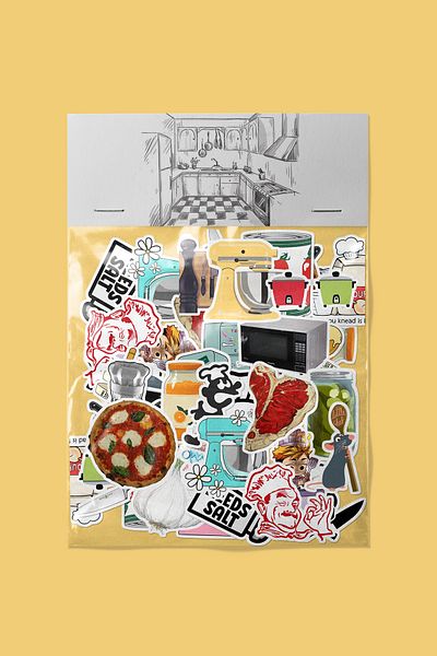 dadi ramba Kitchen Sticker Pack - Bullet Journal - Agenda - Planner - Notebook - Laptop Sticker Decal