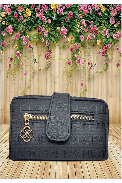FuryaTedarik Stylish Wallet with Embossed Snap Fastener Front Pocket, Coin and Paper Money Compartment, Card Holder