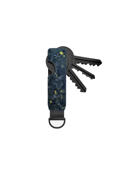 Choice منظم مفاتيح من الكربون الذهبي، حامل مدمج لسلسلة المفاتيح المعدنية، حام...