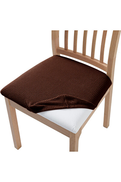 Choice Dark Brown Stretch Jacquard Chair Seat Covers Chair Removable Washable...