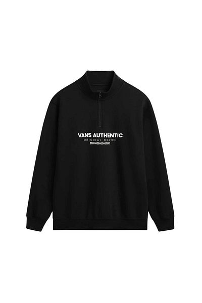 Vans Мъжки черен спортен суичър с цип и преливане
