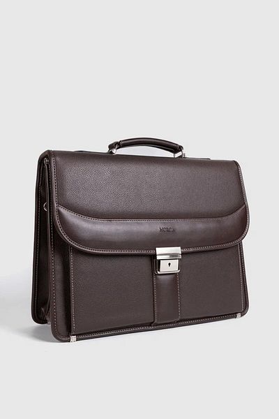 MORCA Brown Classic Locked Briefcase and Laptop Bag