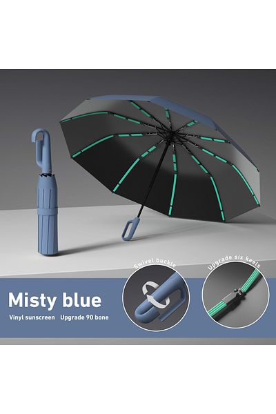 Choice metal-fiber composite 10K 33lvxianxzwumailan 1 Handle Fully Automatic Folding Umbrella with Buckle,