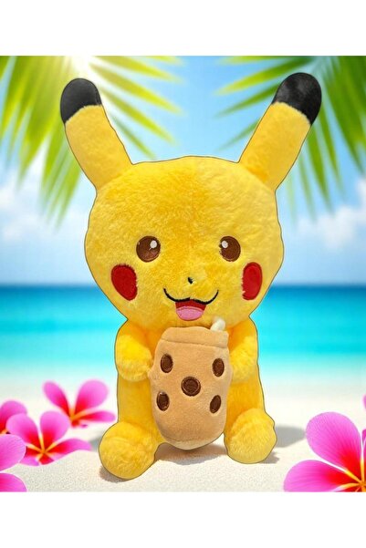 e-life shop İthal Özel Dokulu Kumaş Pokemon Go Tatilci Pikachu Figür Peluş Oy...