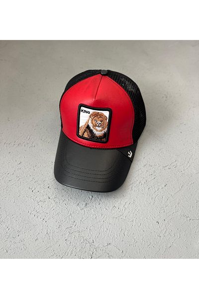 ZERAMİNE Animal Figured Hat Unisex Adjustable Back Faux Leather Hat