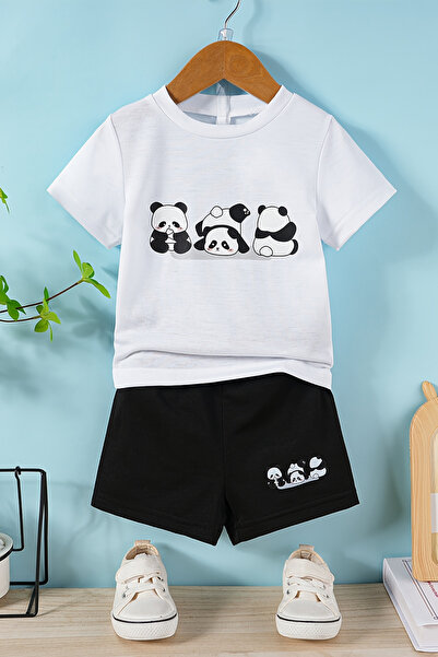 MYADA Новий сезон Симпатичні панди з принтом, дитячий комплект з 2 предметів ...
