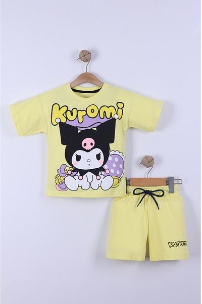 EXTRAÇARŞI Character Printed Girl's T-Shirt Shorts Suit 3/6 Years
