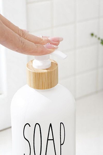 Mirilliahome Γυάλινο Υγρό Σαπουνάκι 500 ml Λευκό Μπουκάλι Σαπουνιού Μπάνιου και Κουζίνας