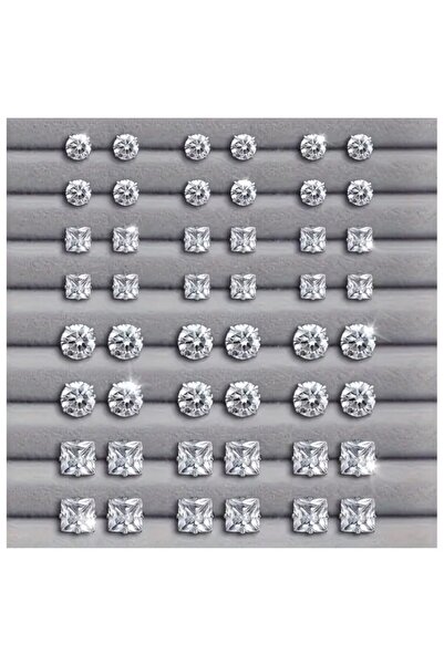 orco ( 48 PARÇA ) 1 SET YUVARLAK & KARE TAŞLI KÜPE SETİ