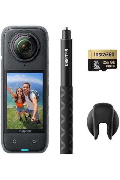 Insta360 X4 Get-Set Bundle - 8K Waterproof 360 Action Camera, 4K Wide-Angle Video, Invisible Selfie