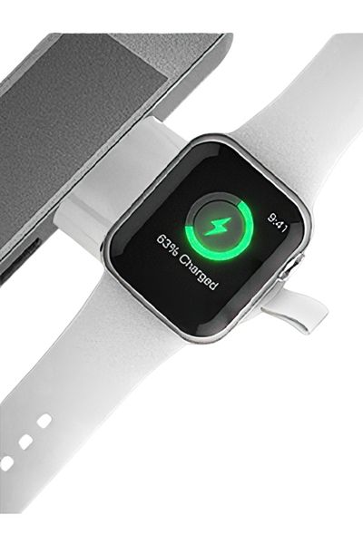 Jeebel | USB Magnetic Wireless Charger for Smart Watches Fast Portable Charging Module | White