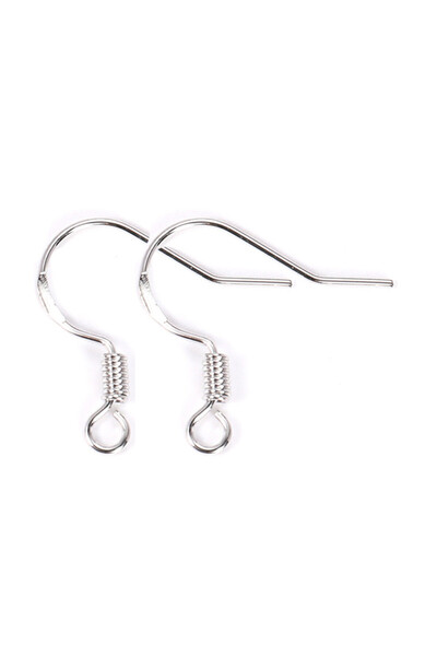 Choice كما في الصورة 50 قطعة من خطافات الأقراط المطلية بالفضة الإسترلينية عيا...