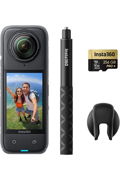 Insta360 X4 Get-Set Bundle - 8K Waterproof 360 Action Camera, 4K Wide-Angle Video, Invisible Selfie