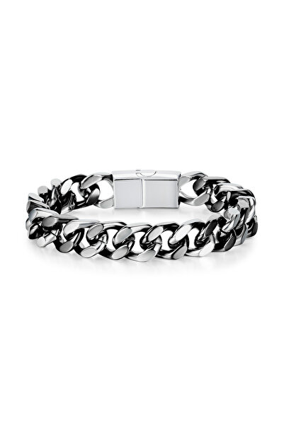 Lee Cooper 316L Paslanmaz Çelik Gümüş Siyah Renk Erkek Bileklik