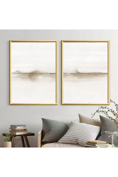 Linacci 2-Piece Gold Metal Framed Abstract Artistic Real Glass Table Set