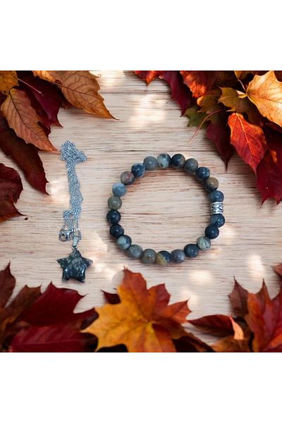 Mithril Club Natural Jasper Bracelet and Necklace Set