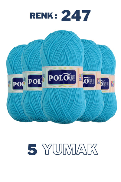 Polosu (5 Adet) Candy Baby %100 Premium Akrilik Bebek Örgü İpliği - 247 - Açı...