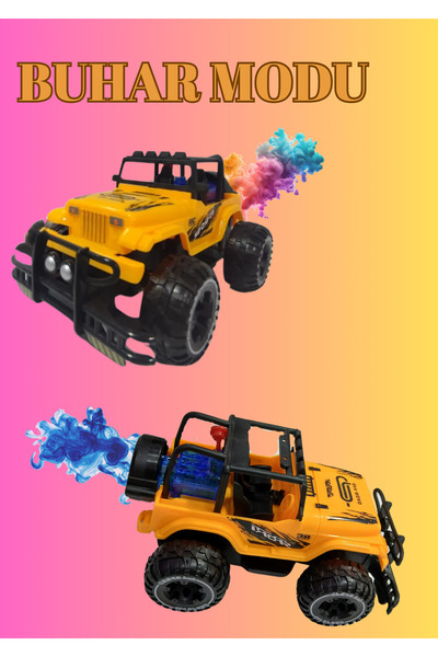 Boratila Toys 1/16 Ölçek 27 Mhz Uzaktan Kumandalı Şarjlı Duman Atan Full Fonksiyon Sarı   Off Road Araba