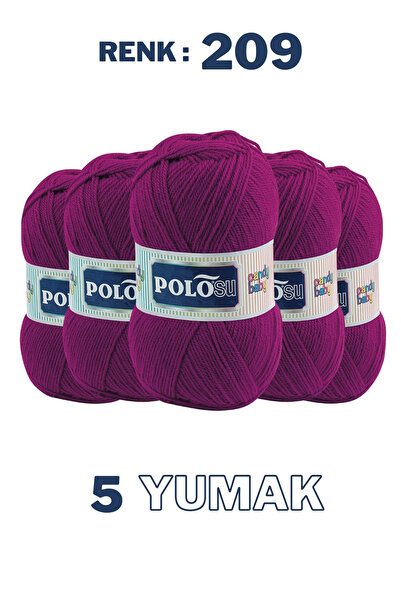 Polosu (5 Adet) Candy Baby %100 Premium Akrilik Bebek Örgü İpliği - 209 - Koy...