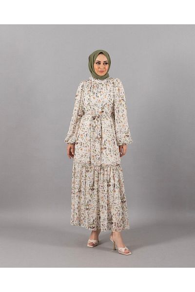 Stilife 4955 Style Collar Banded Emp. Dress