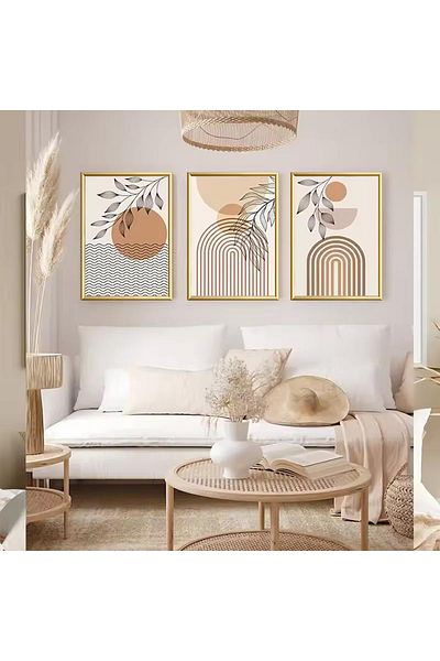 Linacci 3-Piece Gold Metal Frame Bohemian Scandinavian Real Glass Table Set
