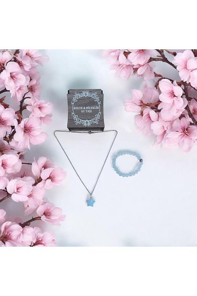 Mithril Club Natural Moonstone Bracelet and Necklace Set