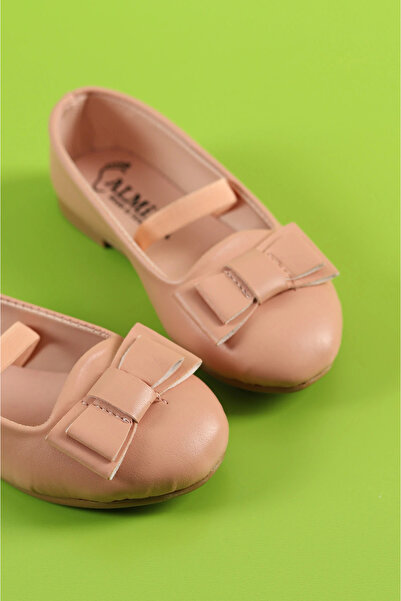 ALMİNA Shoes Girl's Bow Tie Detailed Powder Ballerinas