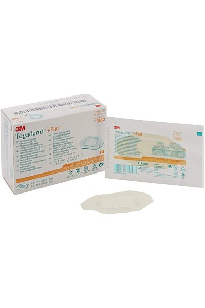 3M Tegaderm +Pad Film Dressing with Non-Adherent Pad 3582, 50 Count