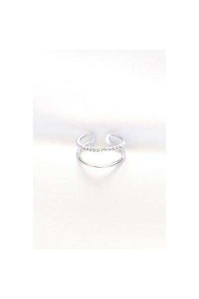 Marsilyan Silver Color Adjustable Ring with 2-Look Waterway Design - Tj-Byk3135