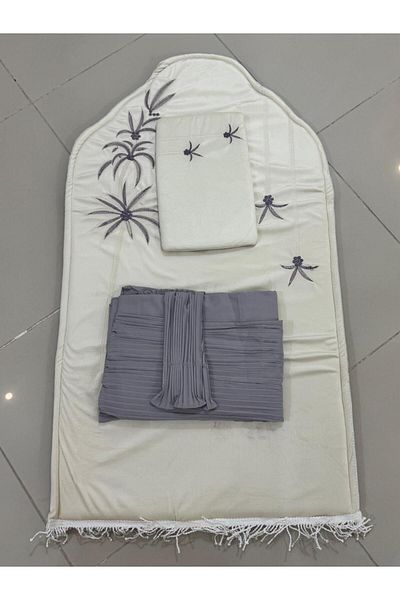 Gerenic Embroidered padded sponge prayer rug with a prayer sheet, excellent cool material