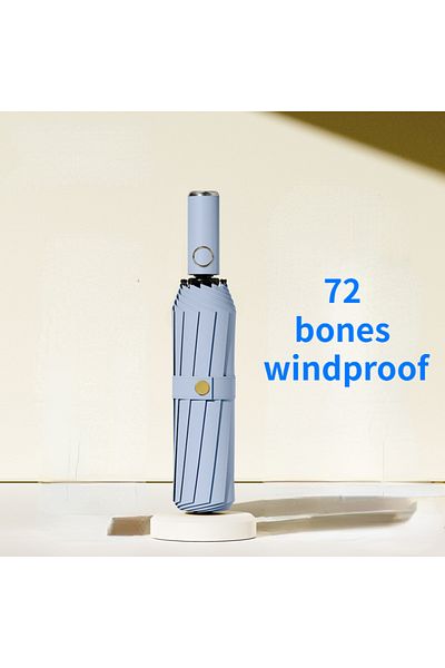 Choice Blue 72 Bone Super Strong Windproof Automatic Folding Men Umbrella Reinforced Large Rainproof Sun P