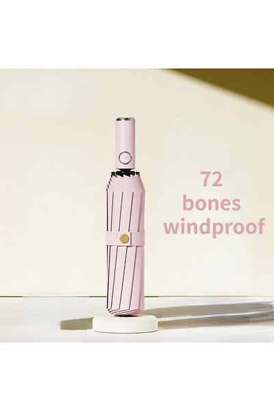 Choice Pink 72 Bone Super Strong Windproof Automatic Folding Men Umbrella Reinforced Large Rainproof Sun P