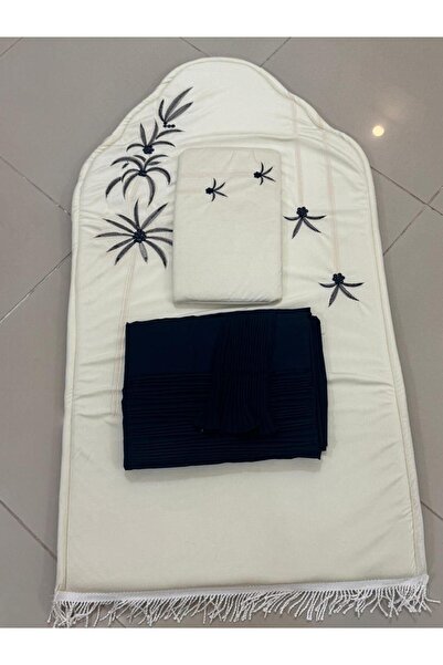 Gerenic سجادة صلاة اسفنج مبطن مطرز مع شرشف صلاة مرد خامة بارده ممتازة