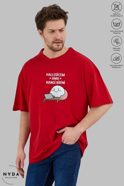 Nyda Collections Unisex Crew Neck Haledicem but Which One Printed Cotton Oversize Short Sleeve T-Shirt