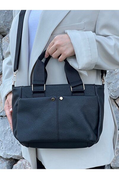 zetus Multi-Compartment Adjustable Strap Daily Black Women's Shoulder Bag